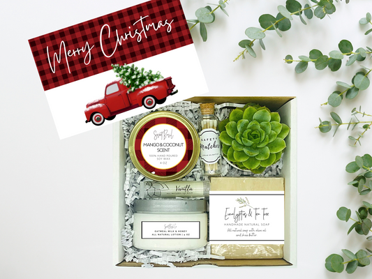 Buffalo Plaid Christmas Spa Gift Box