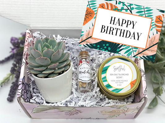 Orange Floral Birthday Gift Box