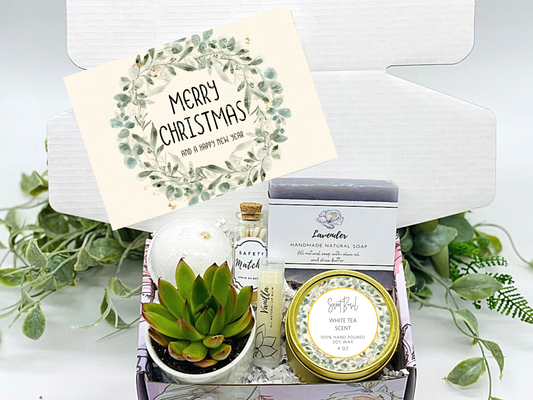 Gold Christmas Wreath Gift Box