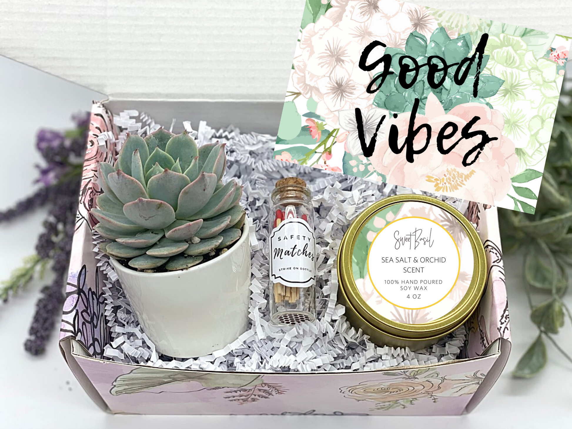 succulent gift box Good Vibes Succulent Gift Box