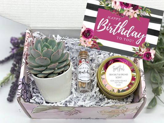 Magenta Floral Birthday Gift Box